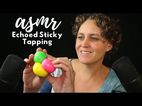 ASMR Echoed Sticky Tapping | Mic Blowing, Whispers