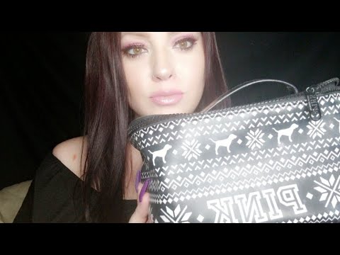 ASMR | WHATS IN MY MAKEUP BAG | WHISPERING  | TAPPING