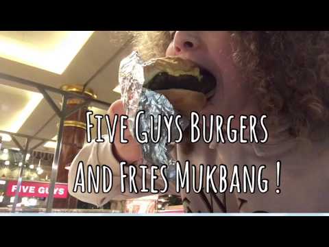 First time trying FIVE GUYS BURGERS AND FRIES ! #Mukbang
