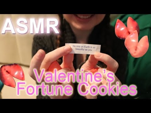 ASMR - Valentine's Fortune Cookies - Soft Talking, Eating, Crinkles