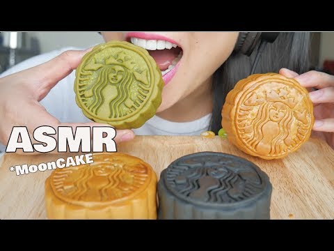 ASMR *STARBUCKS Moon CAKE (SOFT EATING SOUNDS) | SAS-ASMR