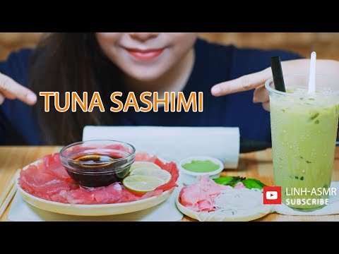 ASMR Ăn cá ngừ sống, Eating Tuna sashimi,eating sound, MUKBANG | LINH-ASMR