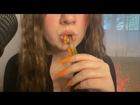ASMR | Eating Jelly Worms 🐛❤️| Satisfying Mouth Sounds 👄 ( Requested Video)