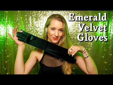 ASMR Emerald Velvet Gloves to Help You Sleep  🎥 4k 🎧 Binaural
