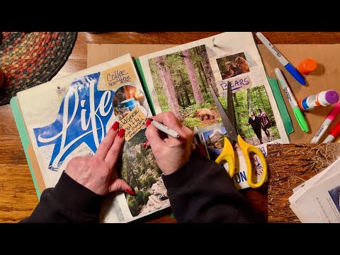 "Favorite Things" Craft! (Soft Spoken version) Pasting pics into crinkly page album~ASMR