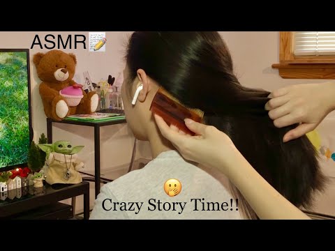 ASMR Hair Brushing + Scratching w. STORY TIME!! (Roasted at a Comedy Show + ALL HELL BROKE LOOSE) 😦