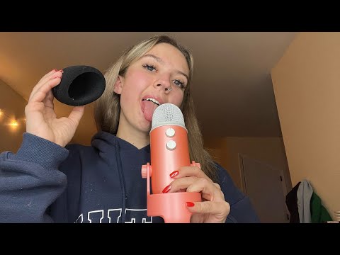ASMR| Mic Licking 👅 Close To Mic Wet Mouth Sounds| Mic Cover Swirling & Pumping~ Random Taps