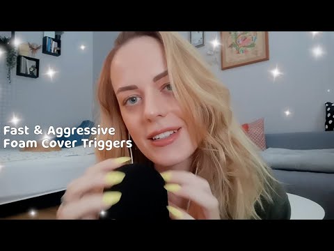 ASMR | Fast & Aggressive Mic Tapping, Swirling, Scratching & Pumping w/ Foam Cover