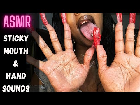 ASMR Sticky Hands And Sticky Weird Mouth Sounds #StickyMouthASMR