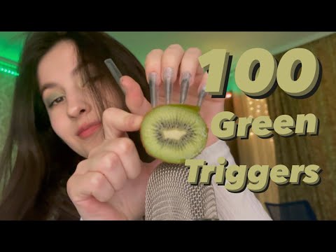 Asmr 100 GREEN triggers in 1 minute