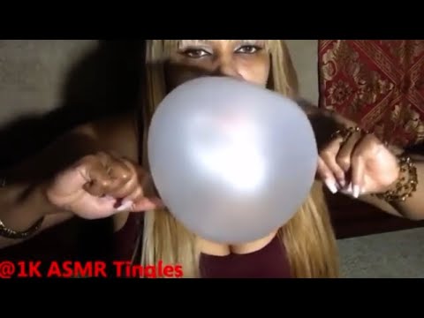 ASMR Fun Mouth Sounds 😘 ASMR Blowing Huge Big Bubbles