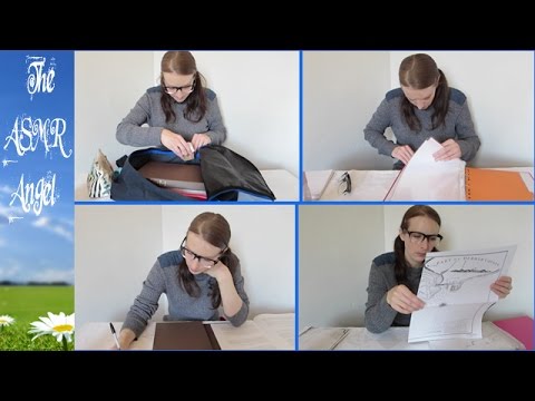 Library Study Role Play - ASMR (page turning, whispering, writing - 3D Sound)