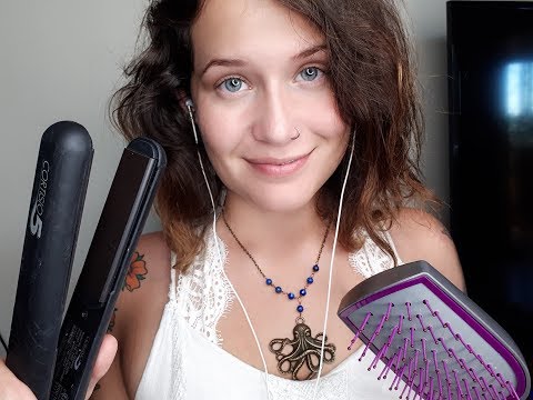 Straightening and Brushing your Hair Roleplay - featuring my armpit in your face