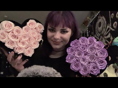 ASMR | Rose Forever Triggers 🥀💜 tapping, rubbing, scratching, etc