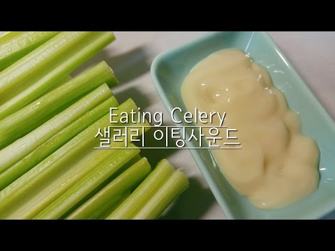 ASMR: Celery 셀러리 마요네즈 이팅사운드 mayonnaise 3D eating sounds mukbang ORANGE ASMR 오렌지 (요청)