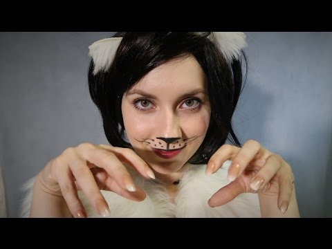 Binaural ASMR  ❖ CATWOMAN ROLE PLAY ❖ Purring, Kitty sounds, Mouth Sounds, Sk's, Eating, no talking❖