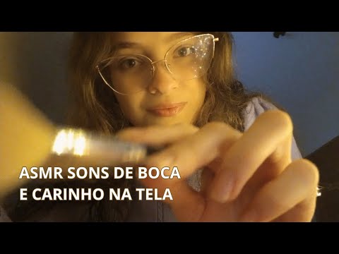 ASMR Sons de Boca SECOS e Carinho na Tela com Pincel para Relaxar Beeem ♥ Camila ASMR