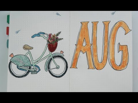 ASMR | August 2019 | Plan With Me! (Relaxing Bullet Journal Design)