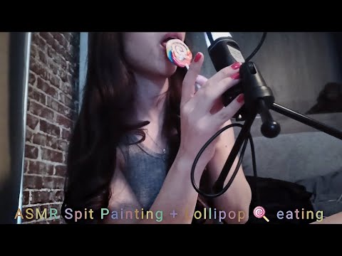 ASMR Spit Painting & lollipop nibbling