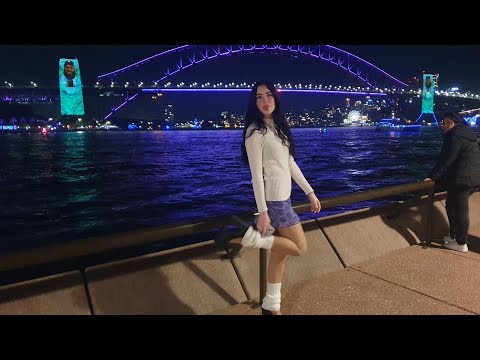 ASMR in Sydney harbour (vivid light show) 🎆