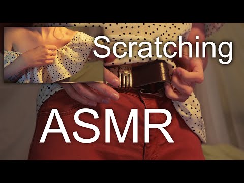ASMR ❤️ Fabrics Scratching of Orange Pants and Off-Shoulder Top with Belt and Zipper Sounds ❤️