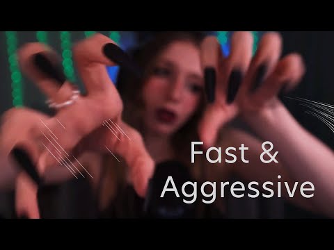 ASMR ⚡Fast & Aggressive Triggers (hand movements, mouth sounds, tapping/scratching)