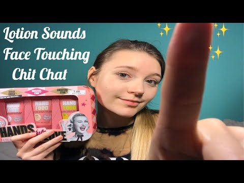 ASMR Face Touching, Lotion Sounds + Chit Chat 🌟 Personal Attention