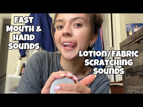 ASMR| Fast & Aggressive Mouth Sounds/ Hand Sounds/ Lotion Sounds/ Mic Gripping & more