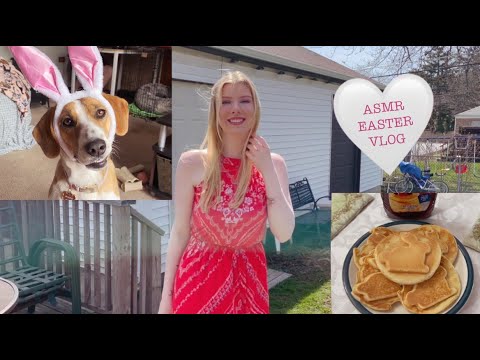 ASMR Easter Vlog🐰doing my makeup, bunny waffle mukbang, & Easter décor haul!