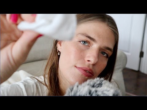 ASMR | Friend does your skincare after a long, stressful day (close whispers)