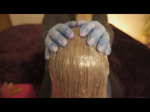 ASMR | Relaxing Hair Dye | Root Touch Up, Oil Treatment, Brushing | Minimal Talking | Unintentional