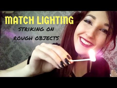 ASMR - MATCH LIGHTING ~ Striking on Rough Surfaces, Fire Crackles & Sizzles ~