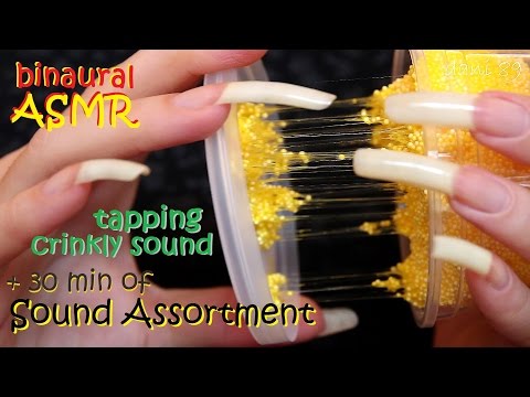 🎧 ASMR 🔊 SOUND ASSORTMENT: PLASTIC JAR of FOAM CLAY (1°part) 💤 tapping, scratching, crinkly sound ❤️