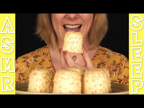 ASMR Eating White Chocolate-Coated Marshmallows | Foam Kisses | Sweets Mukbang | ASMR Sleep