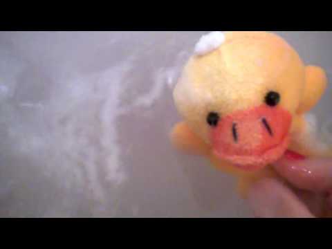 relaxing in the bath with the duck