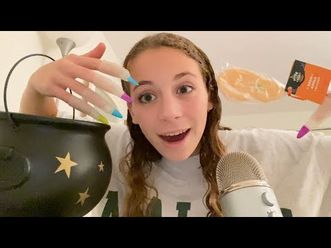 ASMR Halloween triggers!🎃Witch finger tapping, mask scratching, etc