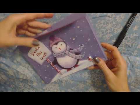 ASMR ~ Addressing Christmas Cards / Paper Sounds / Soft Spoken