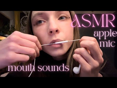 ASMR • close up lo-fi mouth sounds, mic nibbling, inaudible whispering, hand movements 🫶🏻