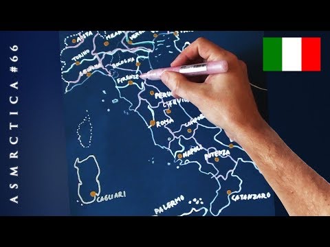 ASMR 1 Hour Drawing Map of Italy | Soft Spoken Binaural