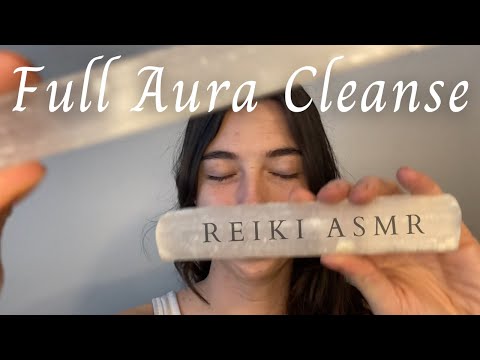 Reiki ASMR ~ Full Aura Cleanse  | Singing Bowl  |  Selenite | Energy Cleanse