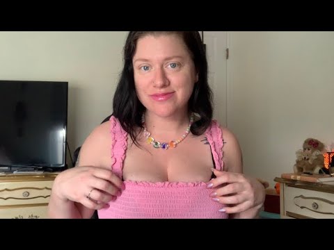 ASMR Fabric Scratching on Shirred Shirt with Whisper Rambling (fast & aggressive)