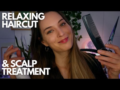 ASMR | Relaxing haircut and scalp treatment | Soft spoken | Roleplay