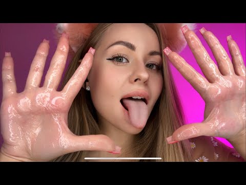 ASMR ~ Hands sounds / Honey / Lube / Dry  / Nails tapping