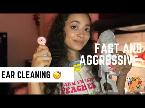 ASMR- FAST AND AGGRESSIVE EAR CLEANING ROLEPLAY ( SPIT PAINTING) 🖼️
