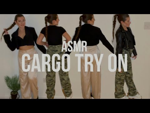 ASMR try-on Cargos trousers | calming, relaxing fabric sounds, soft spoken [primark & myshop]