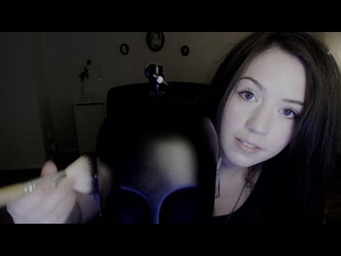 ASMR Ear brushing, kissing sounds and ear blowing