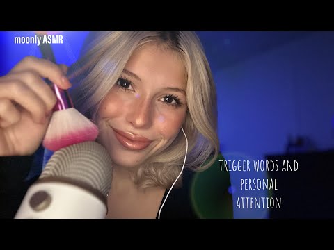 ASMR-trigger words & personal attention🤭(mic brushing,mouthsounds,breathy,fireplace sounds…)