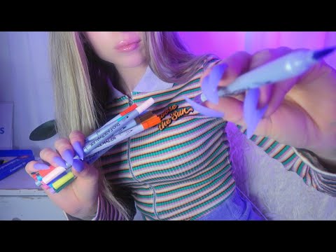 ASMR Markers - Drawing on Your Face | Sorting | Whispered