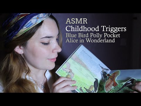 ASMR Nostalgic Triggers || Pop-up books, Stickers, Dinosaur toys [Binaural]