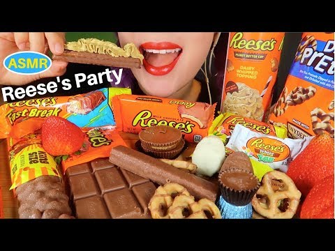 ASMR 땅콩버터 휘핑크림 +땅콩버터 초코릿파티 먹방| REESE’S PARTY+REESE’S WHIPPED CREAM EATING SOUND|CURIE. ASMR